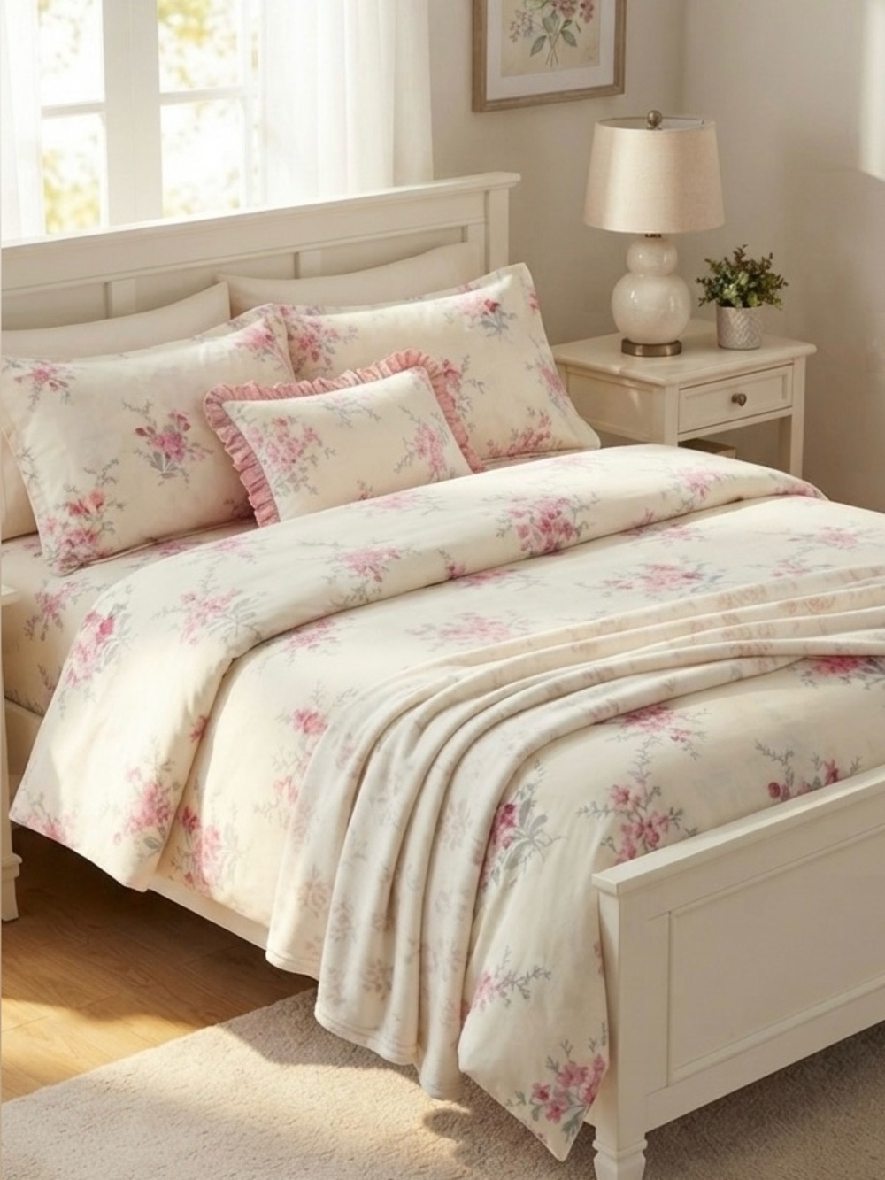 NWT❤️Rachel Ashwell The Farmhouse Shabby Chic Cotton King Sheet Set